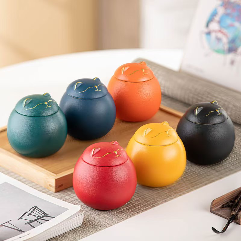 Six color cute cat tea pot