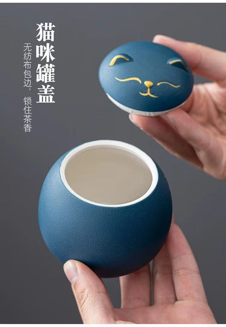 Blue cute cat tea pot（test proudct）